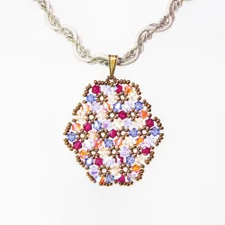 Pendant 45cm - Terence Oval-Khaki Braid - Pendant 45cm - Laiton bronze